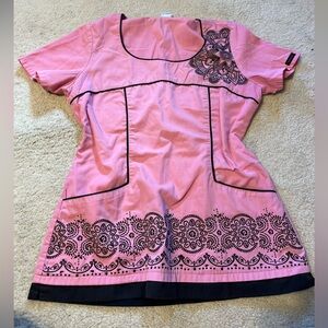 ⭐️Y2K BABY PHAT PINK AND BLACK LACE TOP⭐️